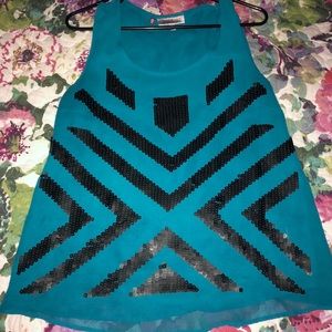 Jennifer Lopez blue Aztec blouse